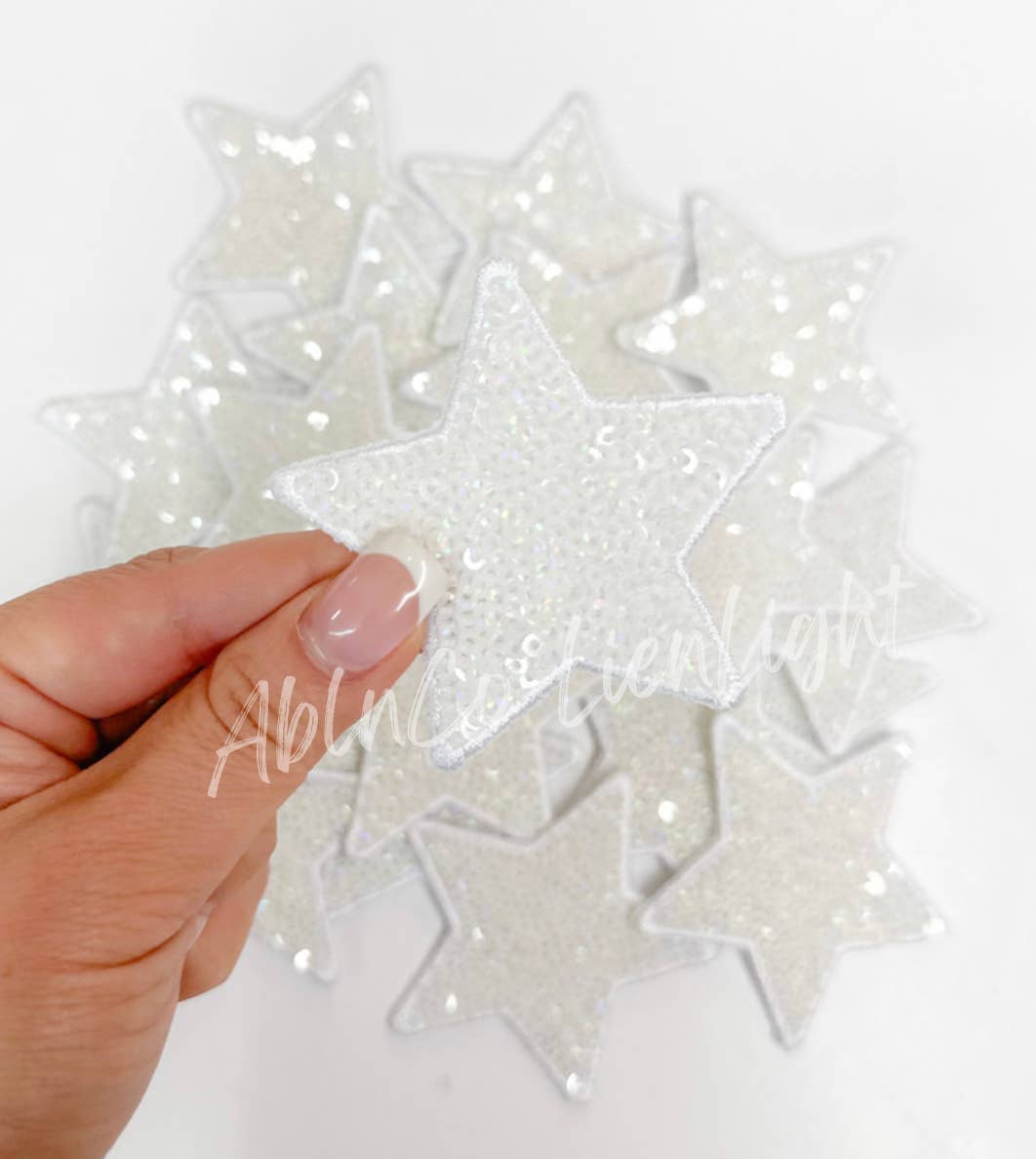 White star sequins patch