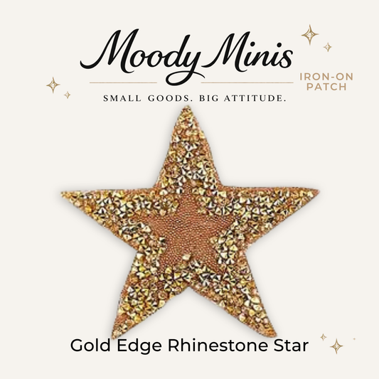 Gold Star Rhinestone Patch