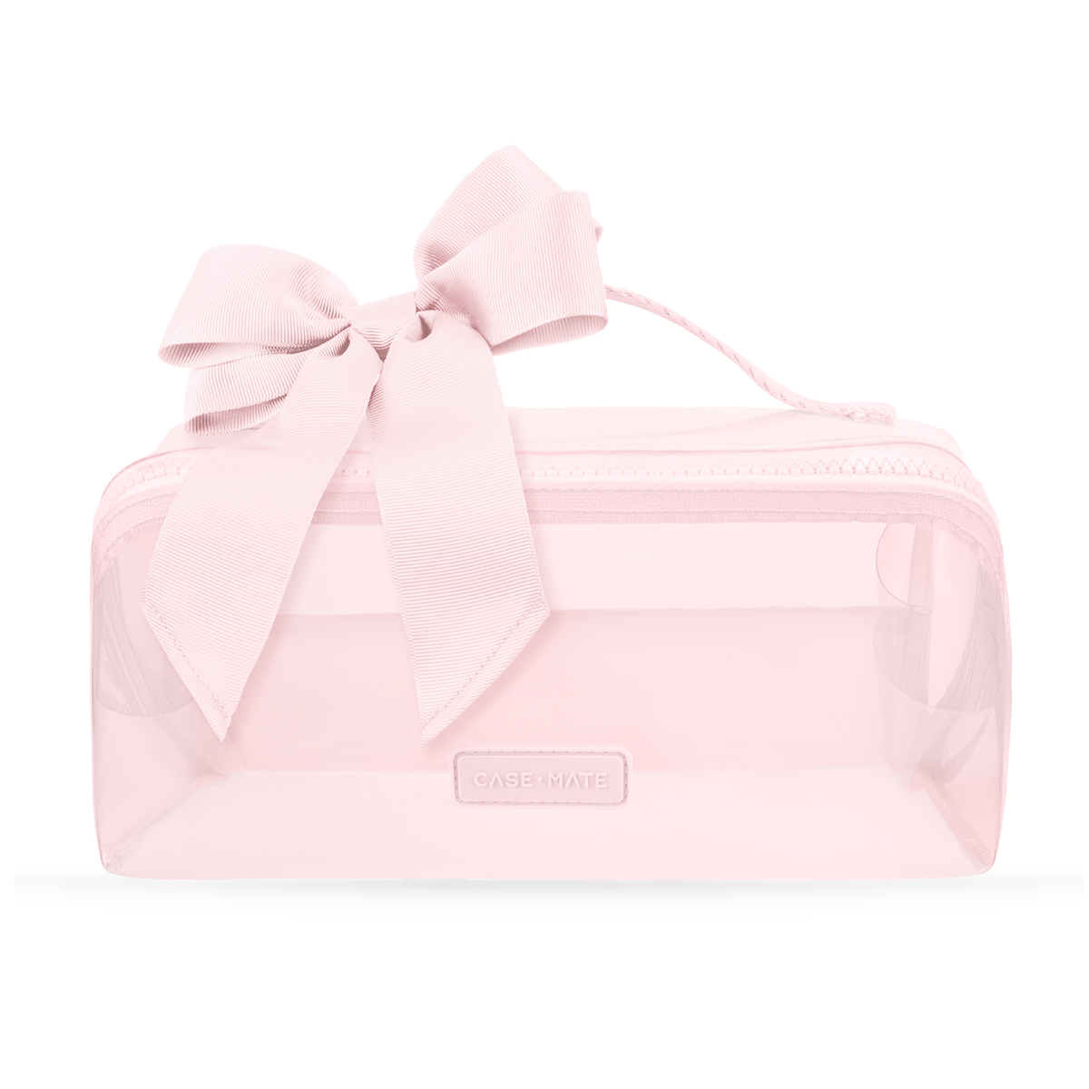 Ballet Pink Bow Lay-Flat Makeup Bag