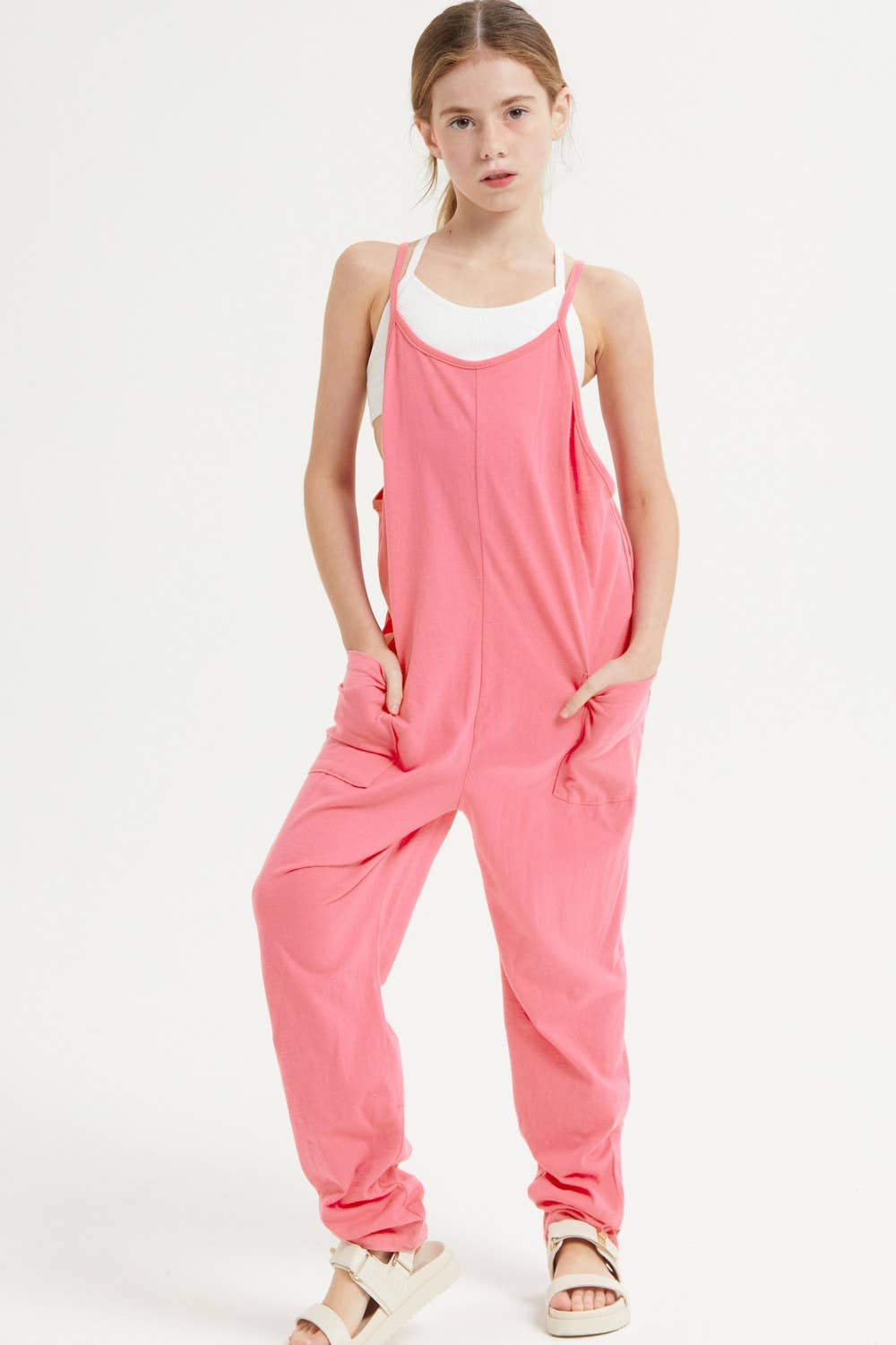 Drop Crotch Sleeveless Jumpsuit /Overall /Onesie