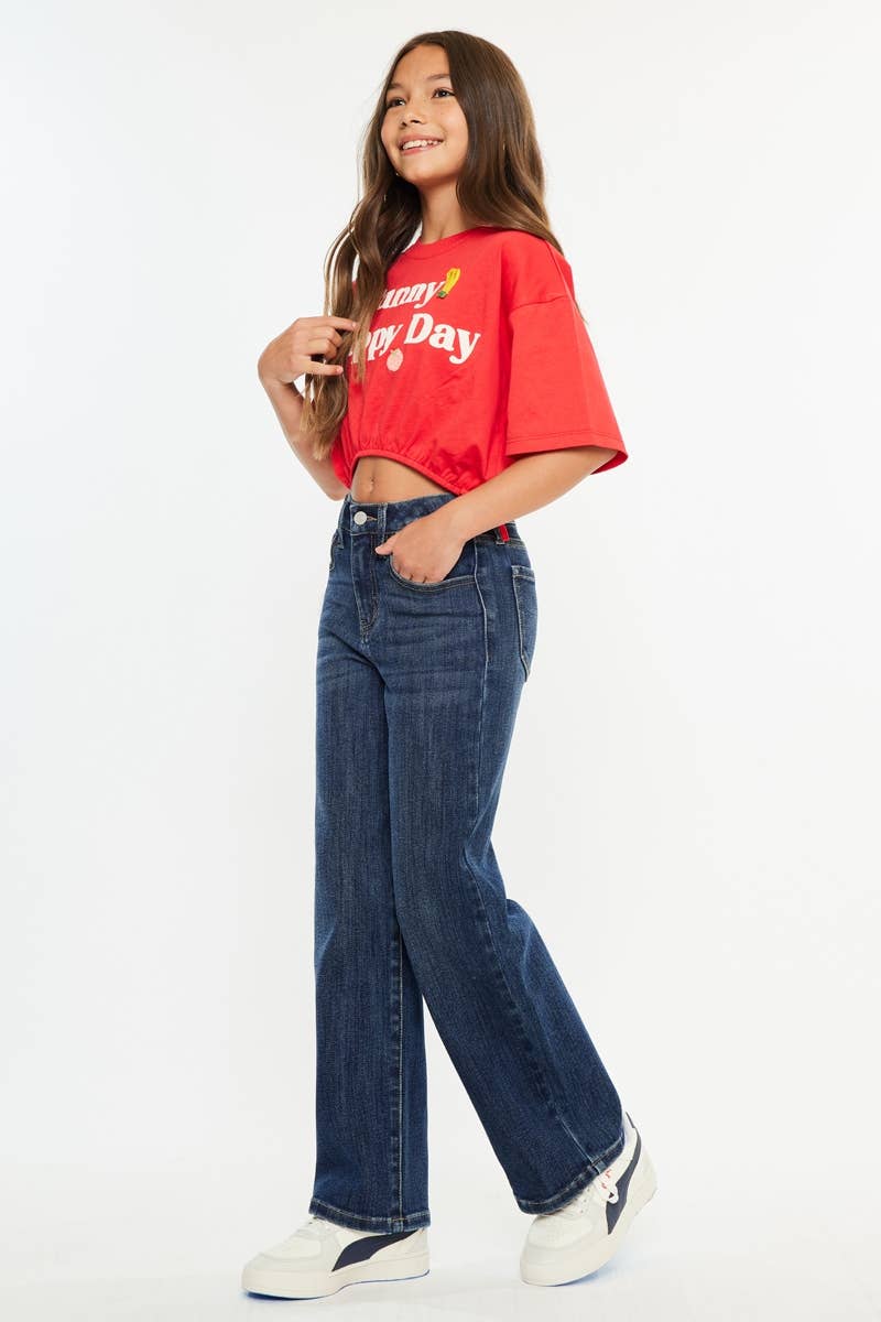 YOUTH HIGH RISE WIDE LEG JEANS