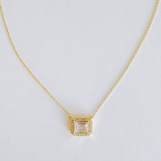 Radiant Emerald Cut Pendant Necklace