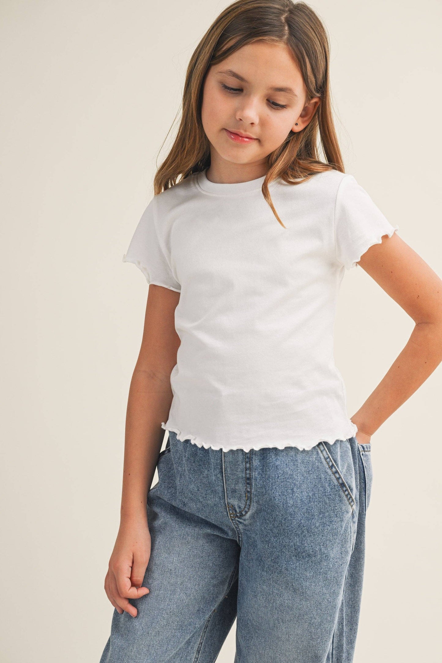 Girls' Pink Lettuce Edge Graphic T-shirt