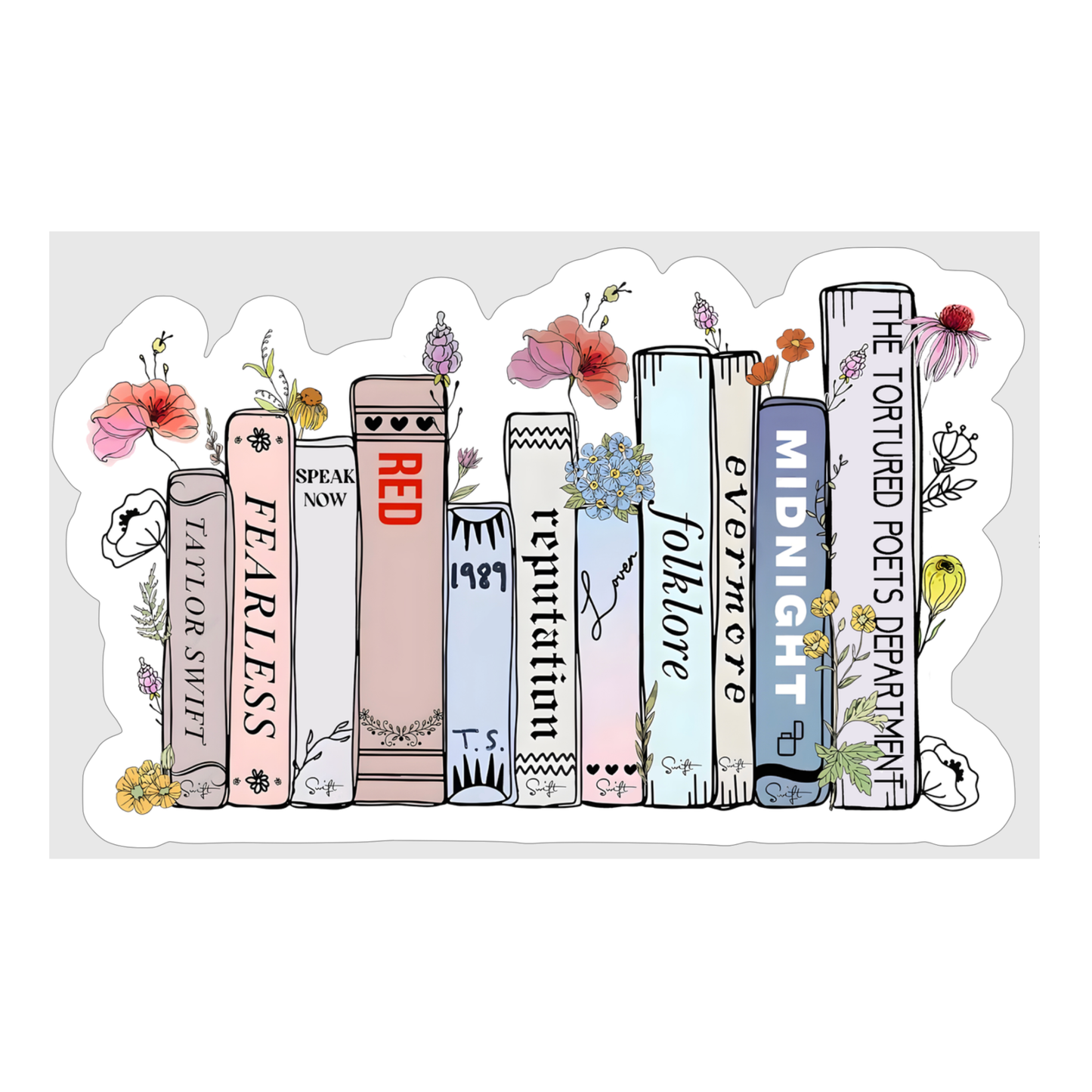 Taylor Swift Eras Book Sticker (inc: Tortured Poets Dept.)