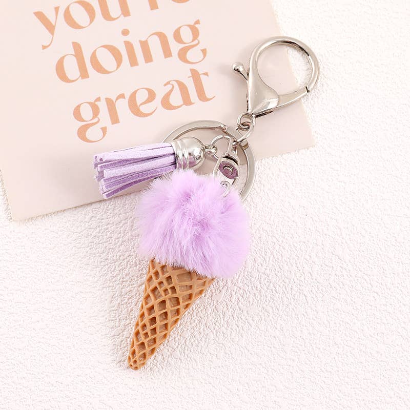Ice Cream Tassel Keychain