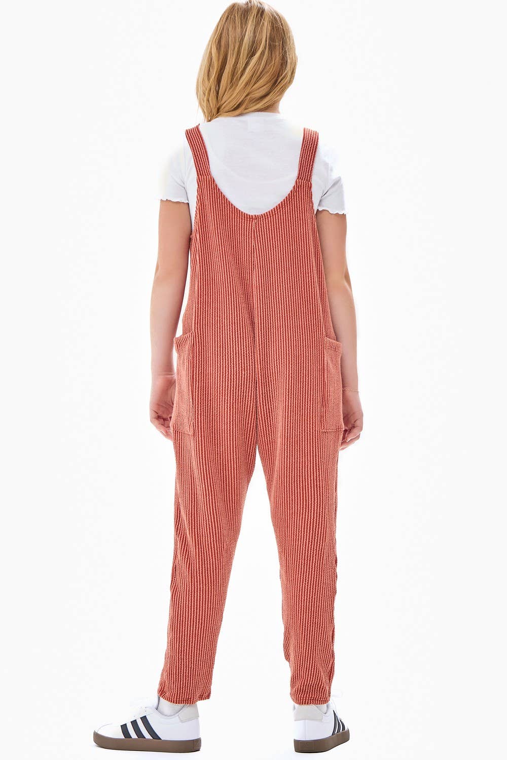 Embossed Rib Sleeveless Jumpsuit /Overall /Onesie