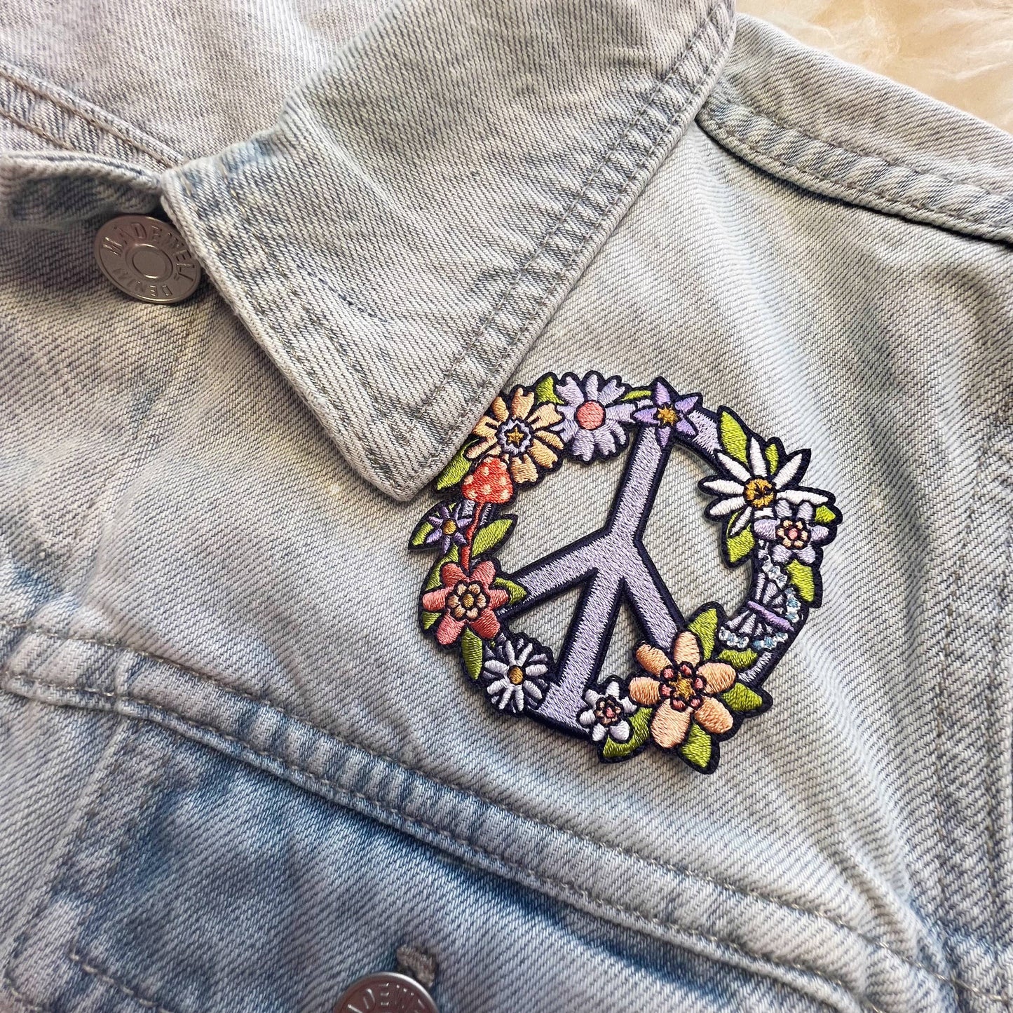 Peace Sign Floral Patch