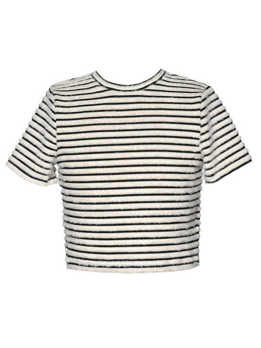 SS STRIPED FUZZY TOP