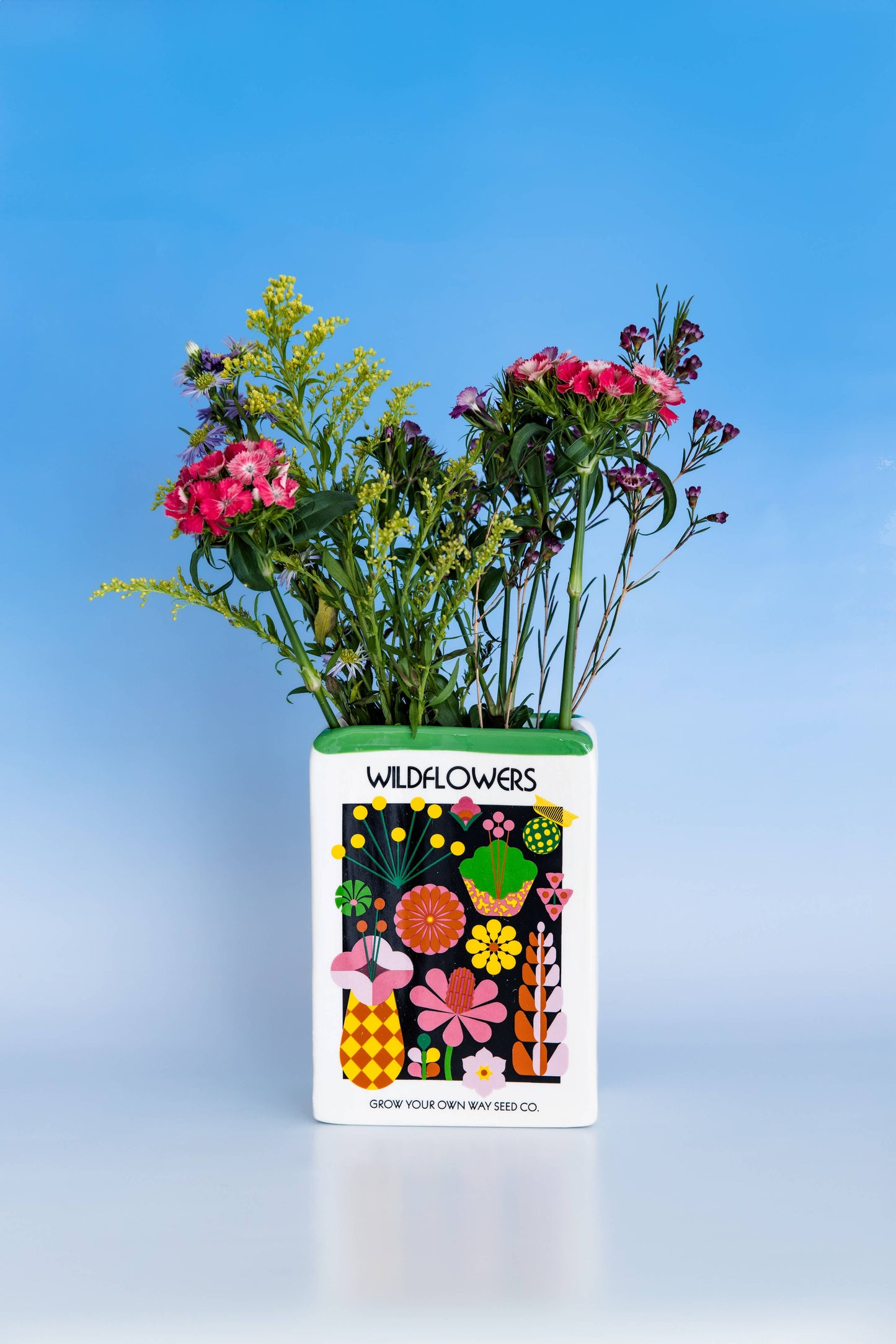 Ceramic Vase, Wildflower Seeds