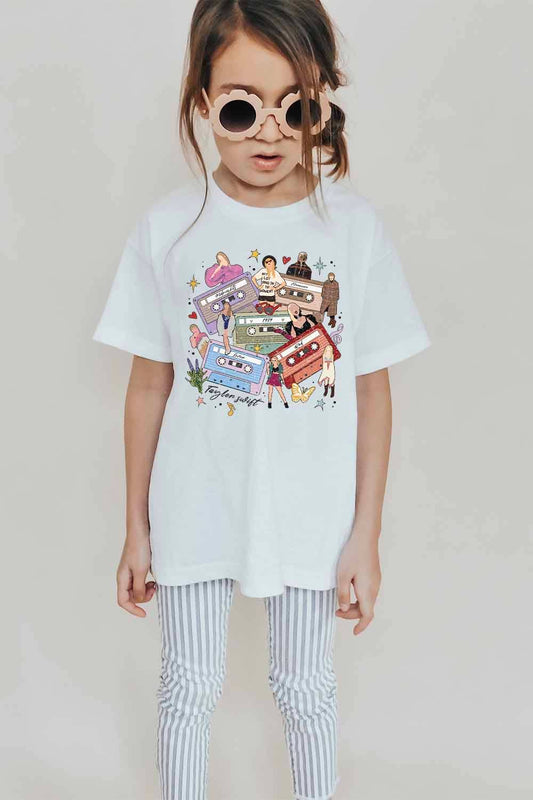 Taylor Tapes Lavender Collage Kids Graphic Tee