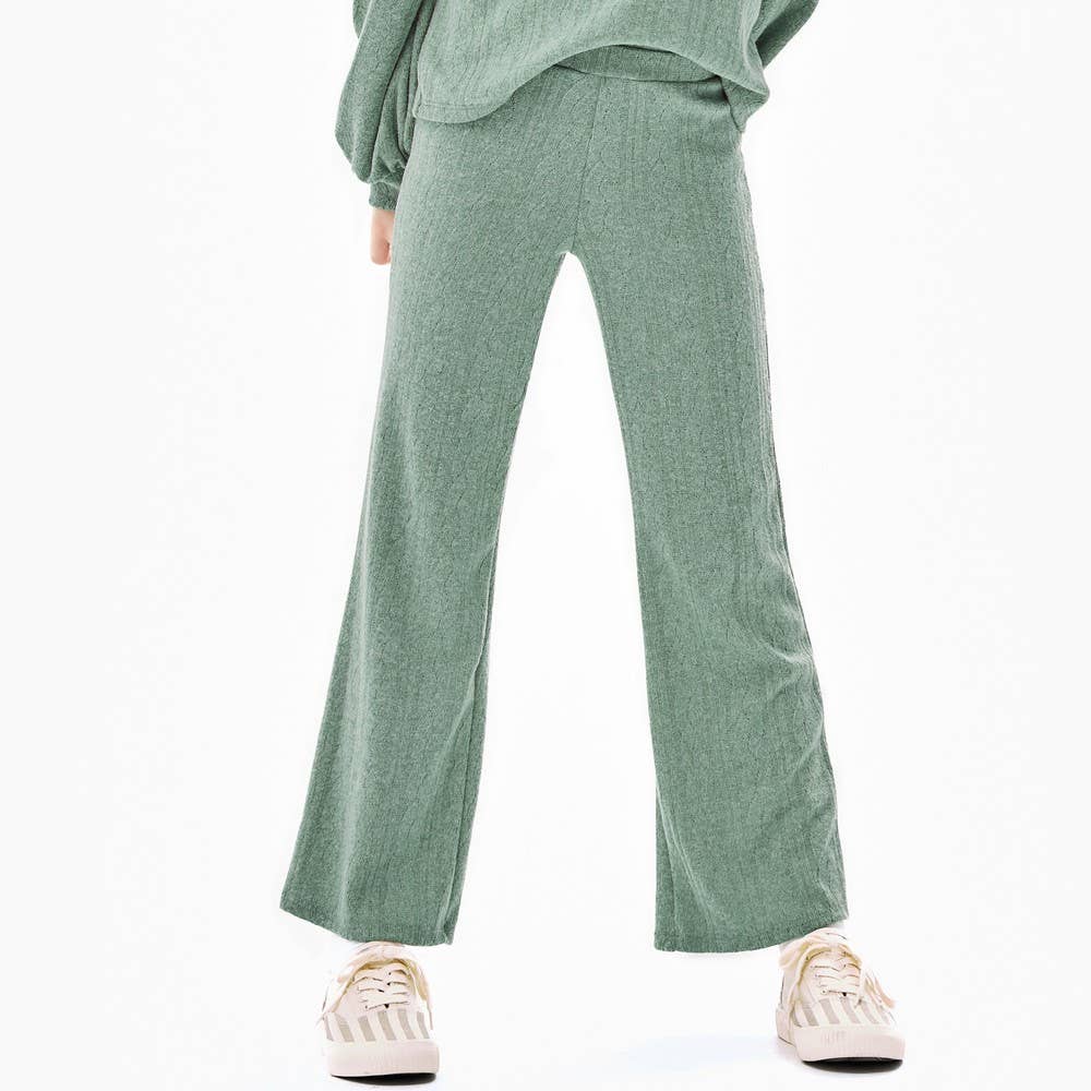 Wide Legs Cable Knit Pants