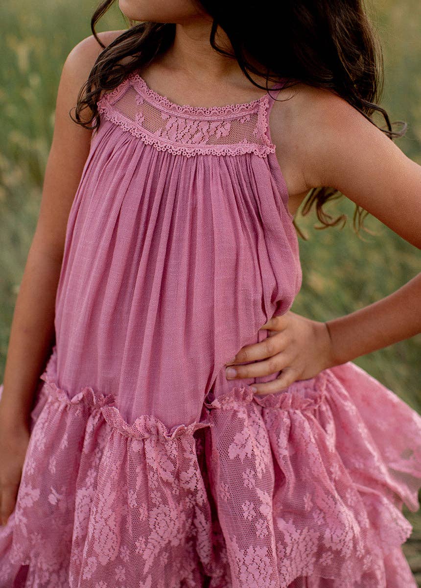 Kid's Catrina Dress in Dusty Rose