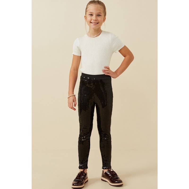 Girls Sequin Stretch Leggings