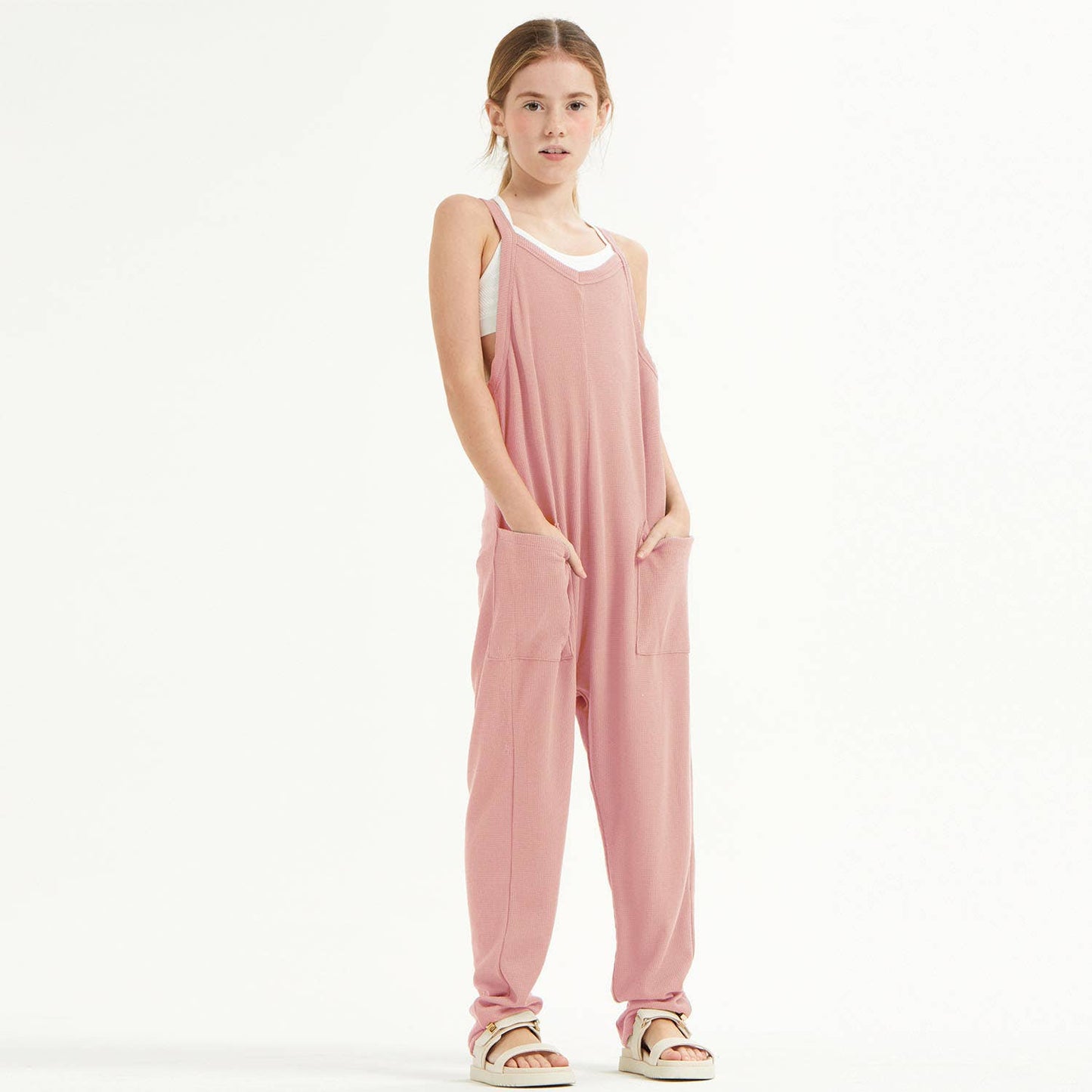 Drop Crotch Sleeveless Jumpsuit /Overall /Onesie