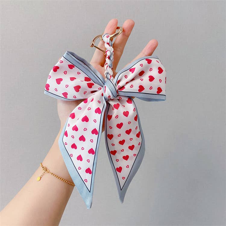Silk Scarf Bow Bag Charm