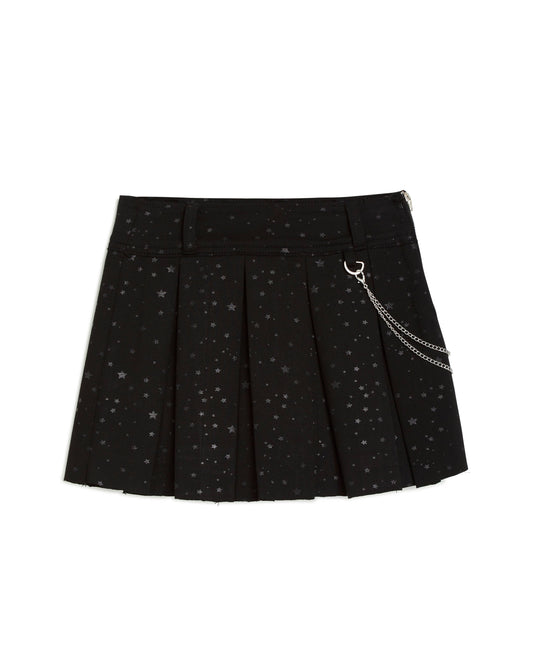 GIRLS-COATED STAR PRINTED PONTE PLEATED SKORT/2K083-UGZZ