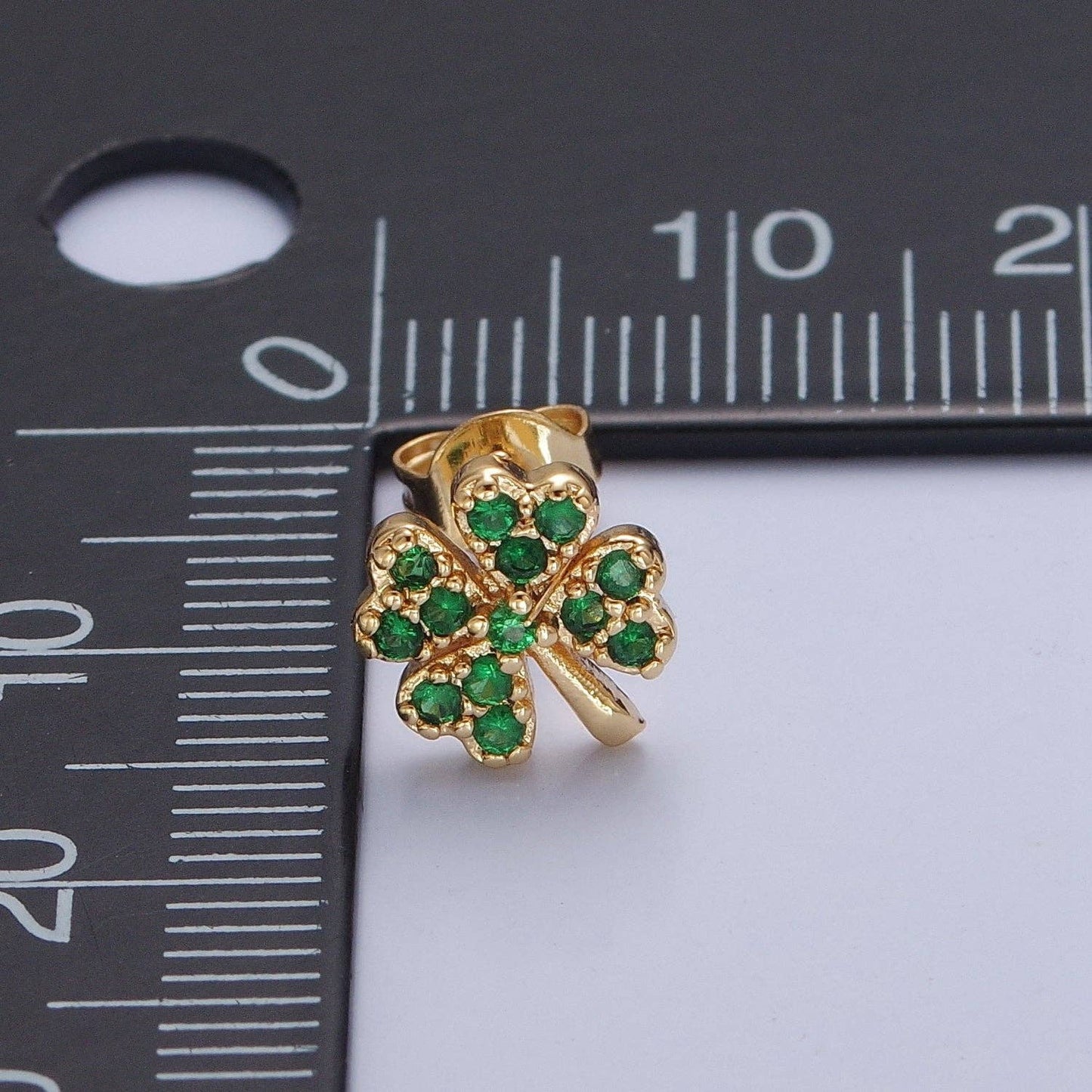 Green Four Leaf Clover Earrings