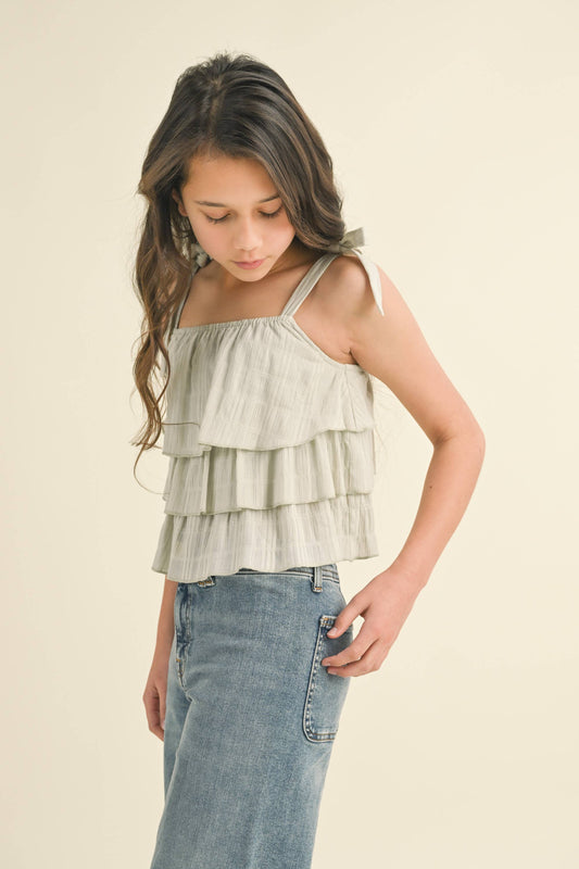 SLEEVELESS TIERED TOP