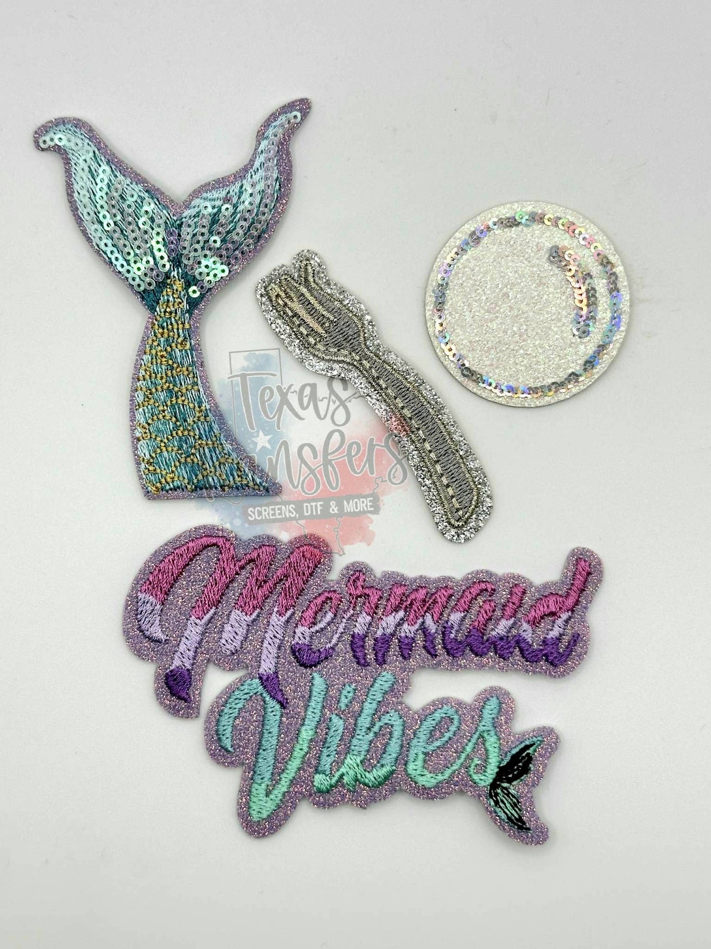 Mermaid Vibes Glitter Iron-On PATCH