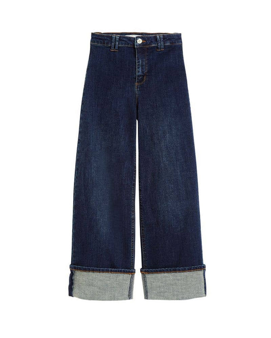 CUFFED FLAT FRONT WIDE LEG ANKLE CROP