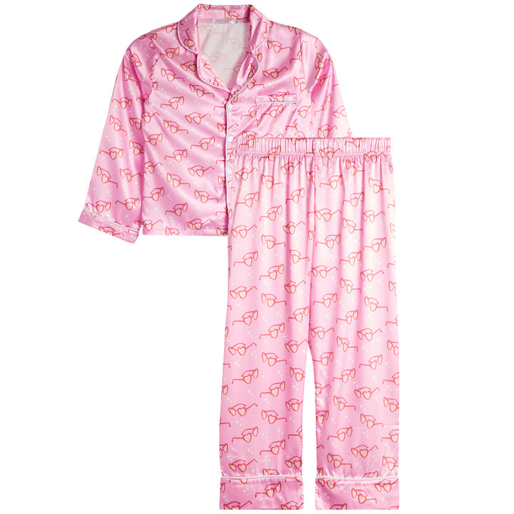 Heart Glasses Satin PJ Set