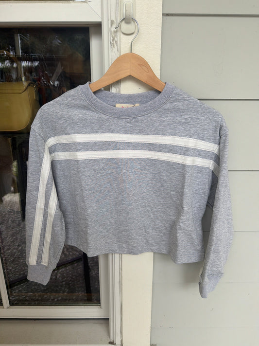 Lace Trim Crop Sweatshirt