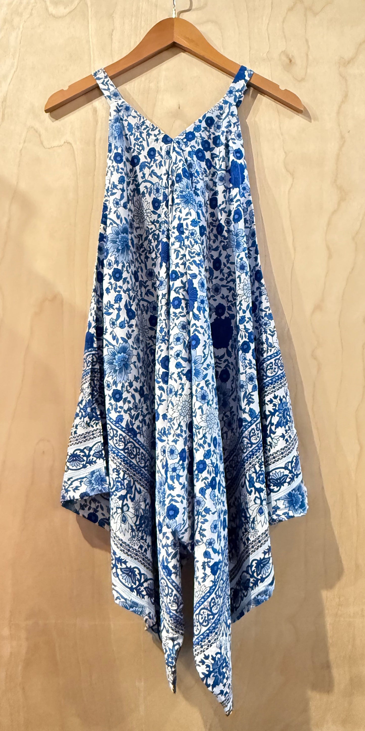 Clover Romper Blue Flower