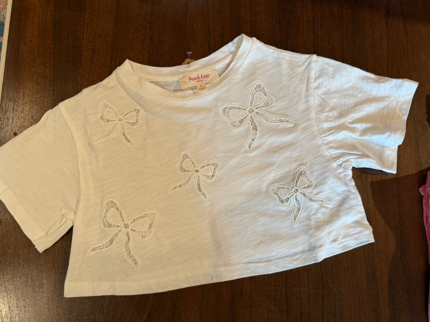 White Multi Bow Tee