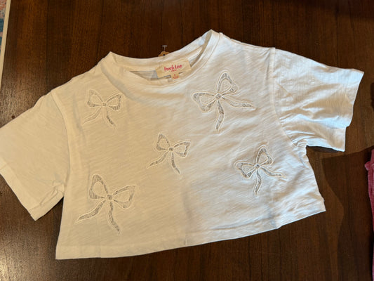 White Multi Bow Tee
