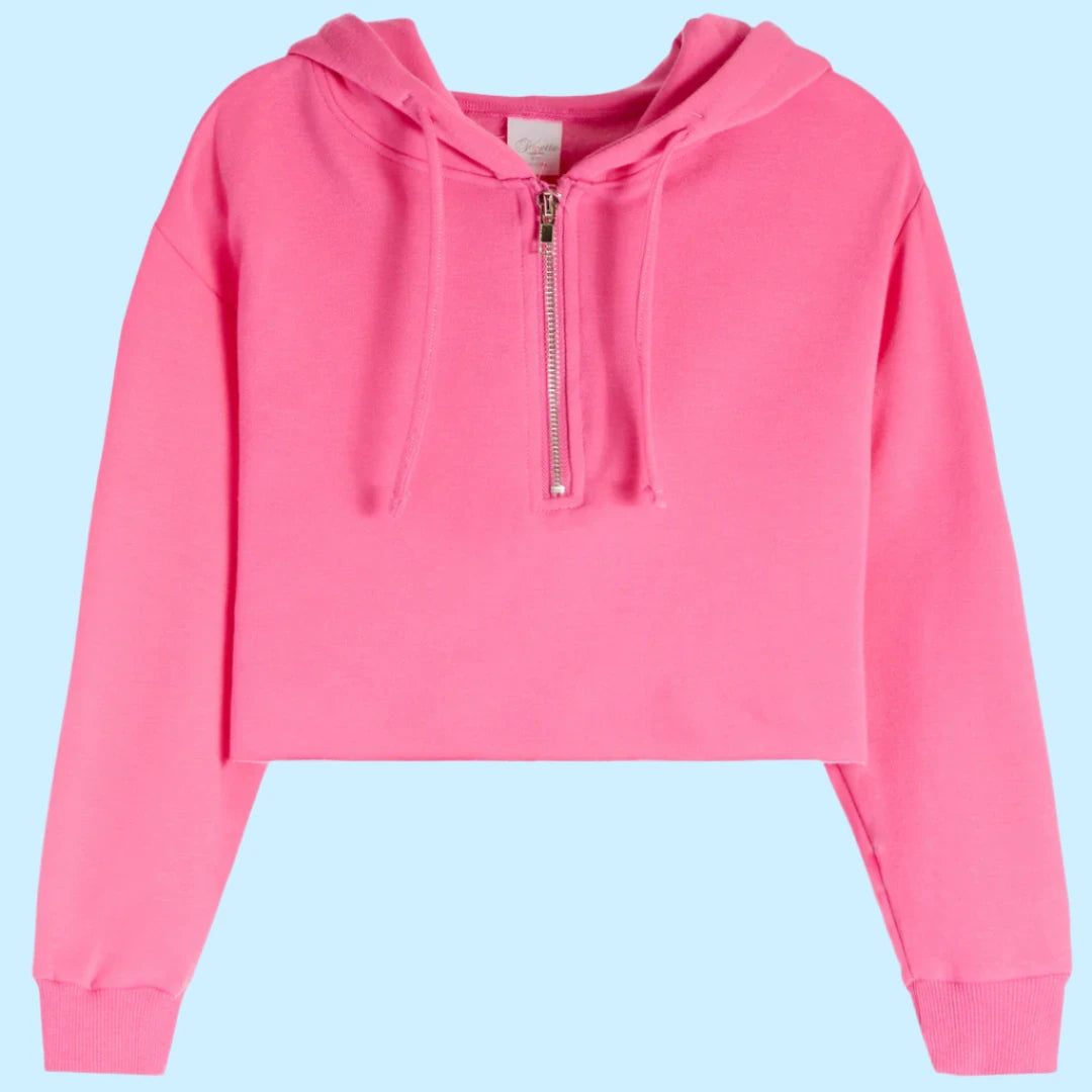 Brushed Soft Cloud Crop Half Zip