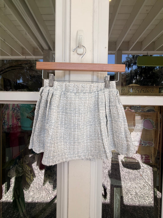 Light Blue & Silver Tweed Skirt