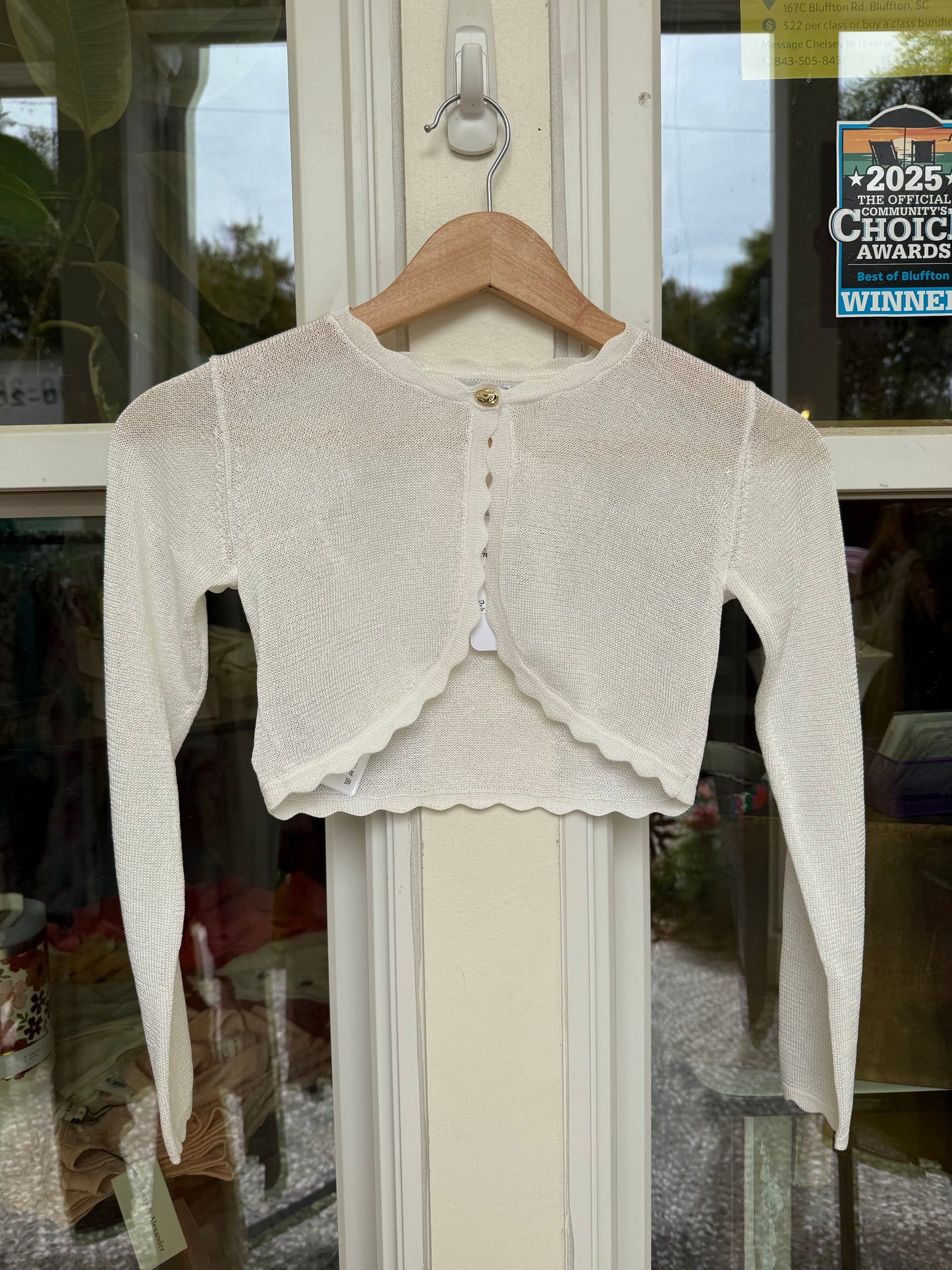 gold button knit cardigan