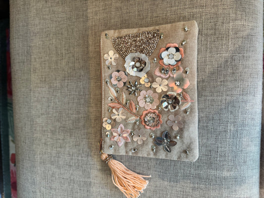 Floral Embellished Pouch