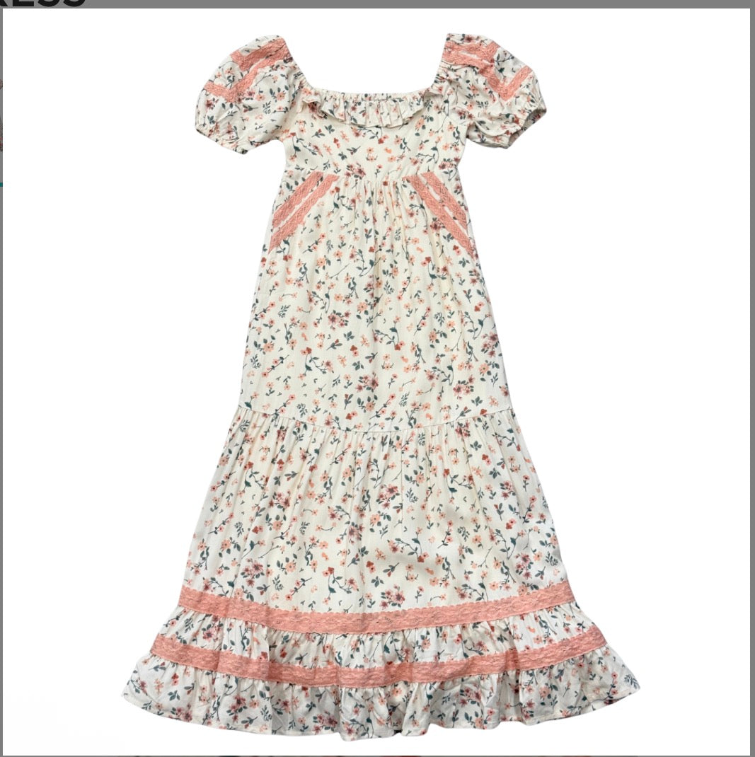 Peasant Ruffle Maxi Dress