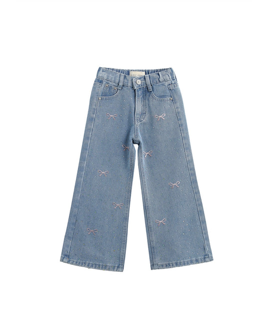 Rhinestone Bow Jeans