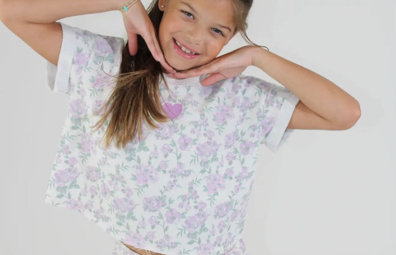 floral print embroidery top