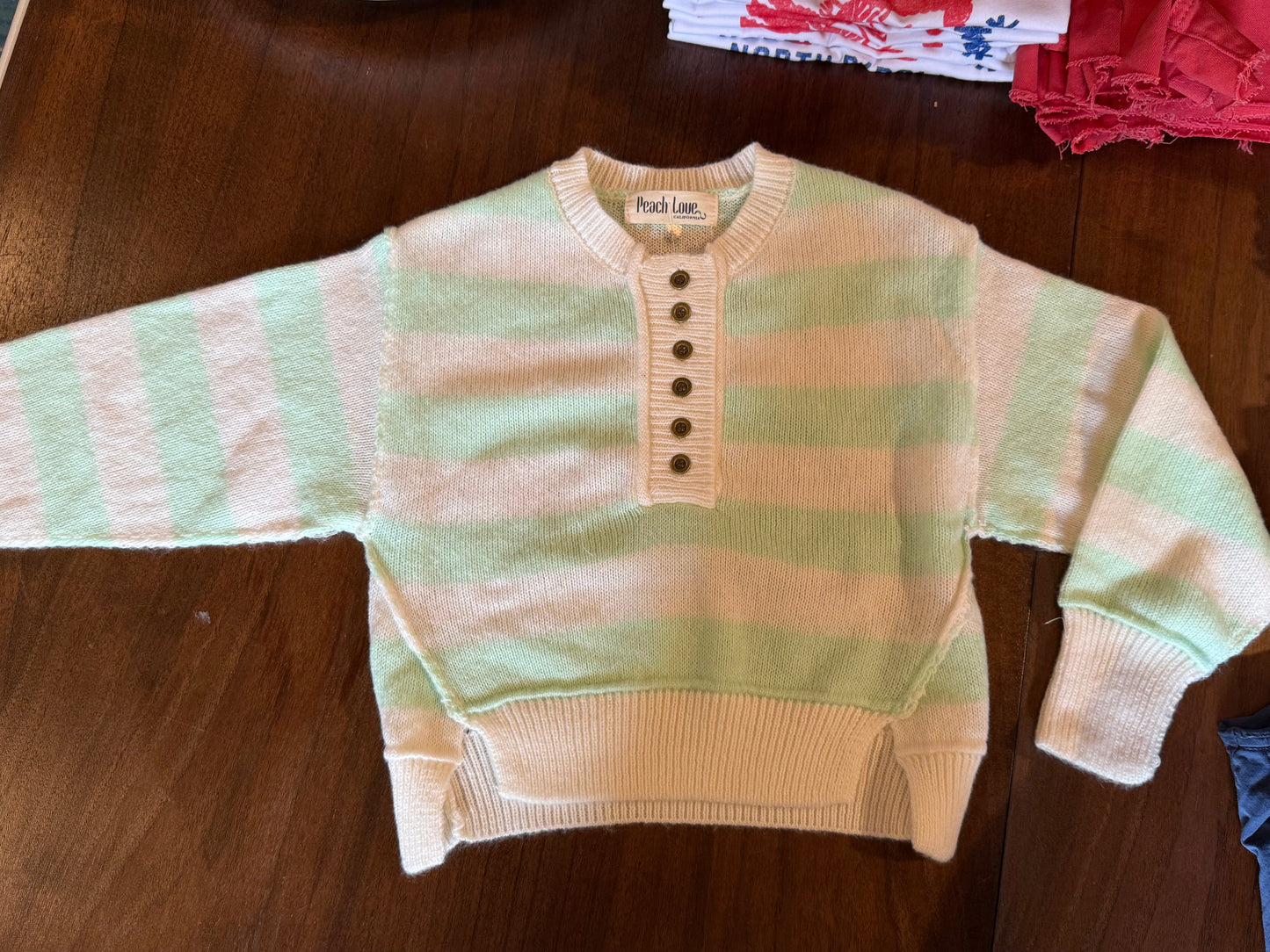 Mint Striped Henley