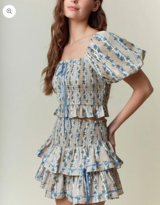 Poplin Bubble Hem Top