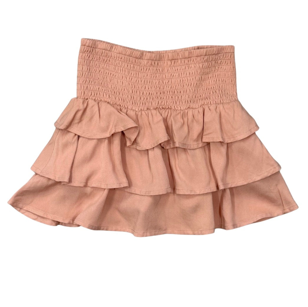 Rose Cloud Tiered Mini Skirt