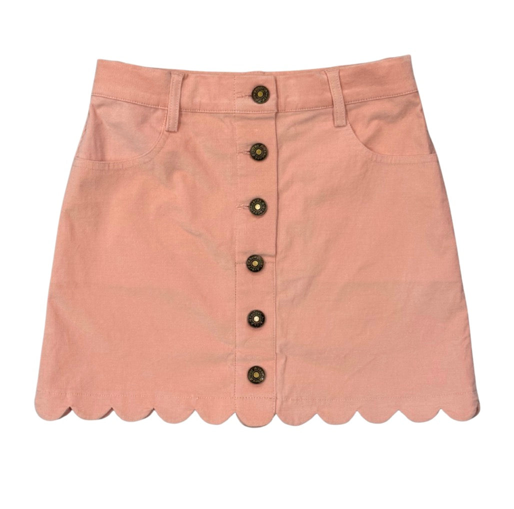 Scallop Hem Courdoroy Skirt