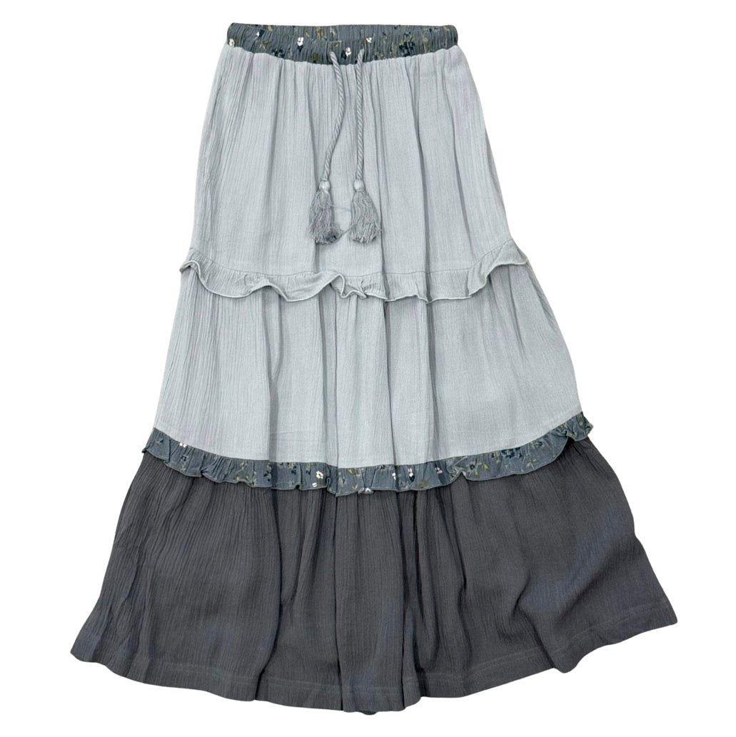 Border Tiered Ruffle Skirt