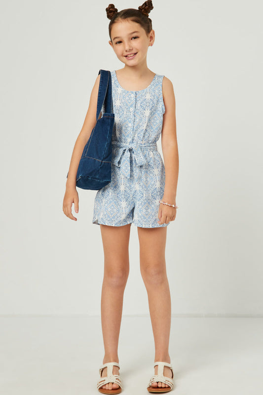 Bandana Print Belted Romper