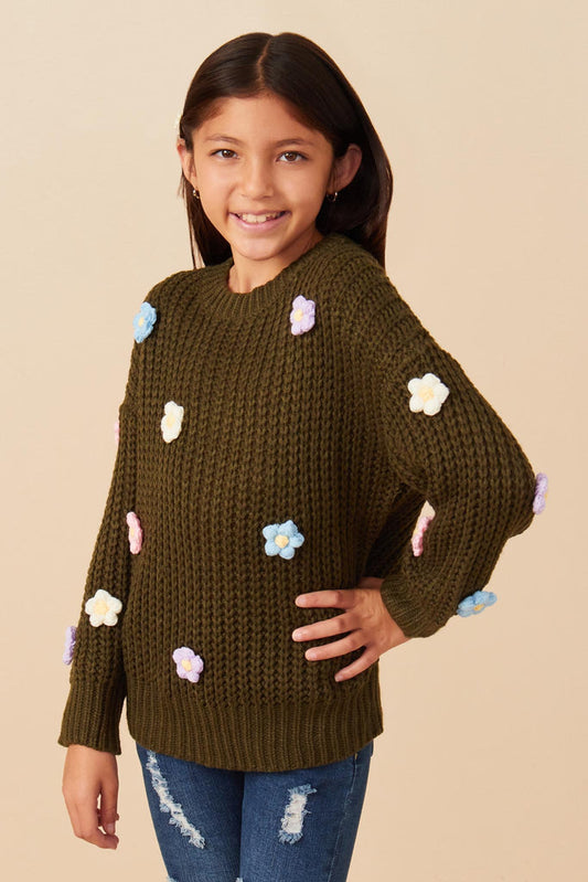 Hand-Made Floral Crochet Sweater