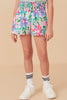 Textured Floral Smocked Waist Short