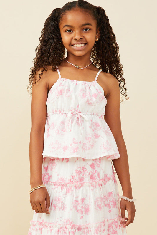 Floral Tie Detail Peplum Tank