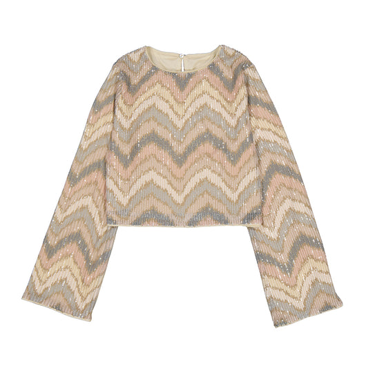 Nude Sequin Top
