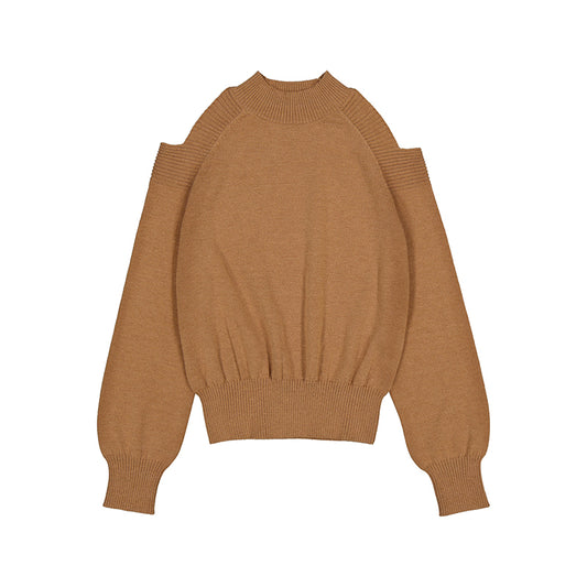 Brown Cut Out Sweater
