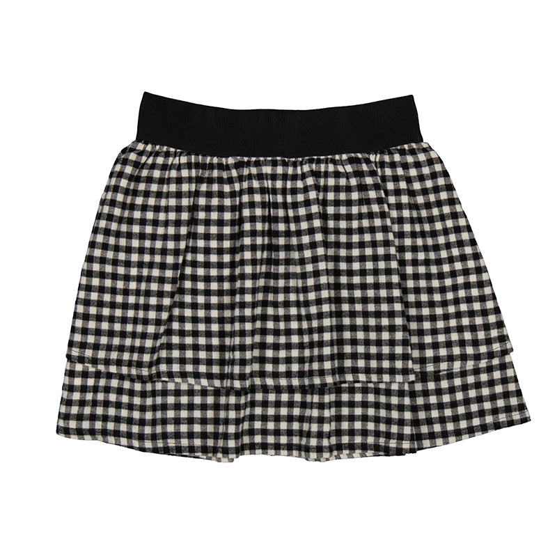 Gingham Adjustable Waist Skirt