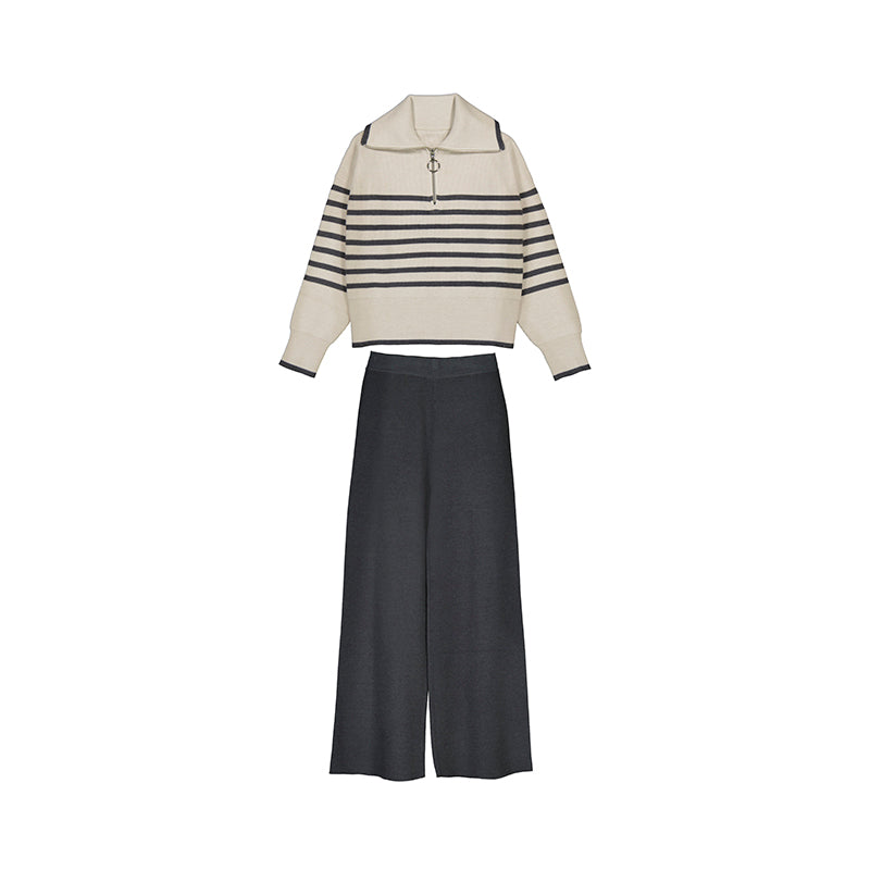 Long Knit Trousers Set