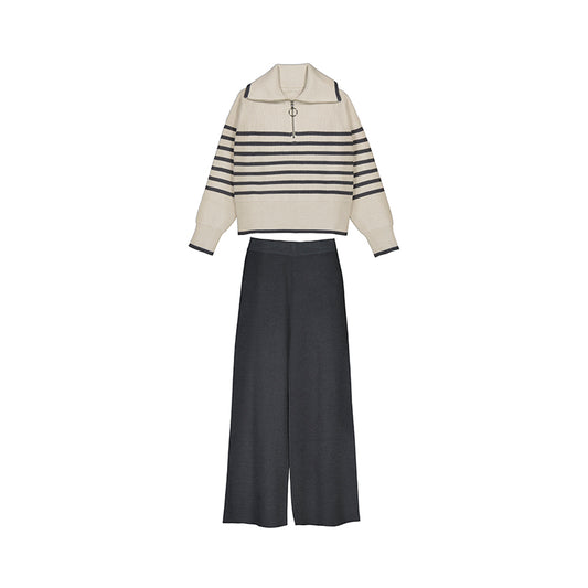 Long Knit Trousers Set